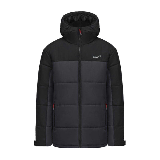 Black - Front - Gelert Childrens-Kids Colour Block Hooded Puffer Jacket