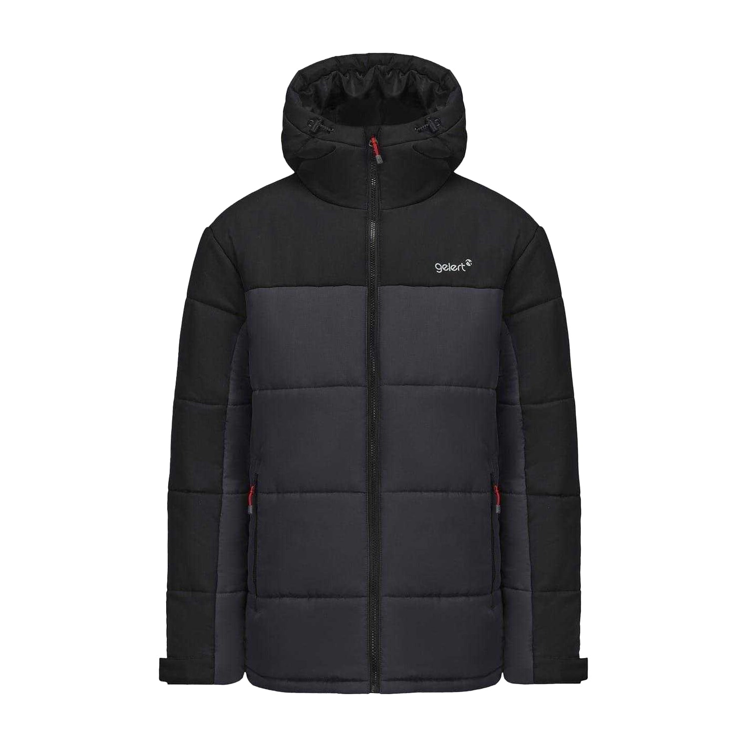 Black - Front - Gelert Childrens-Kids Colour Block Hooded Puffer Jacket
