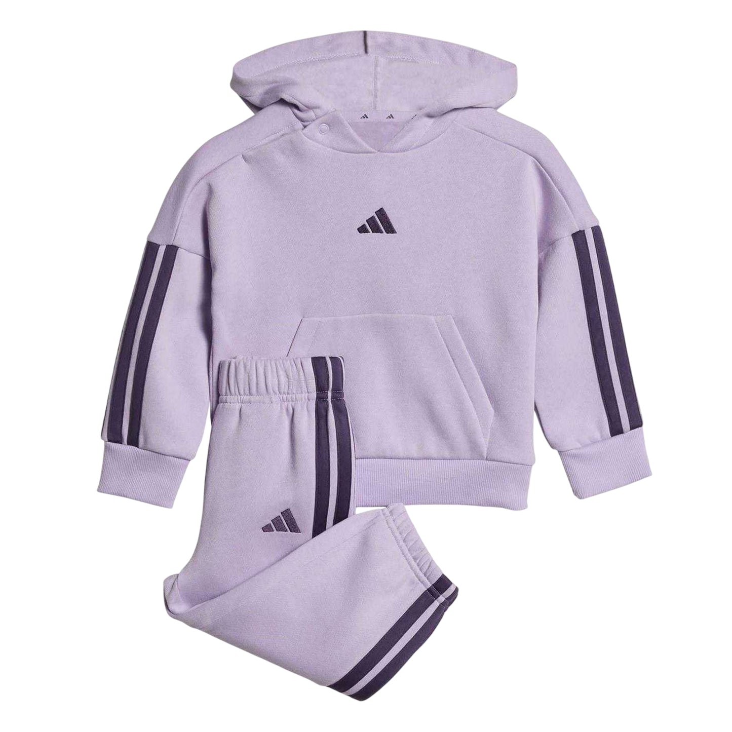 Plum - Front - Adidas Baby Essentials Hoodie And Joggers Set Set