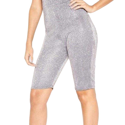 Lilac - Side - Missy Empire Womens-Ladies Glitter Unitard