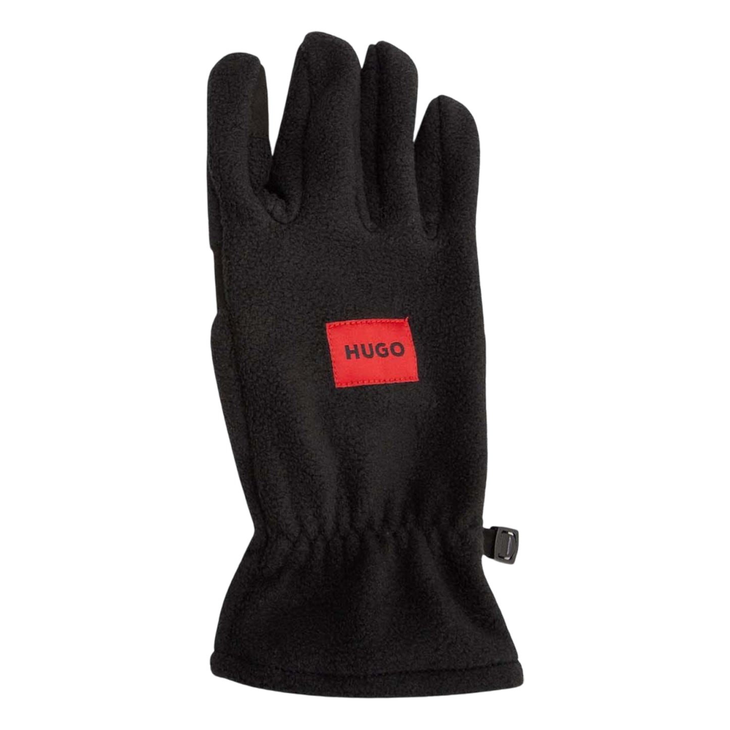 Black - Front - Hugo Fleece Logo Winter Gloves