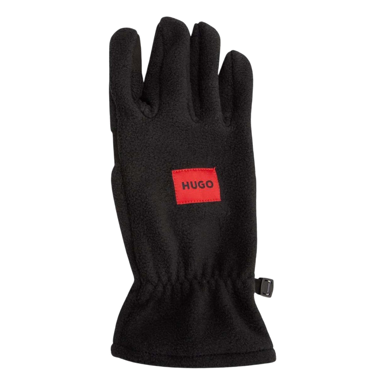 Black - Front - Hugo Fleece Logo Winter Gloves