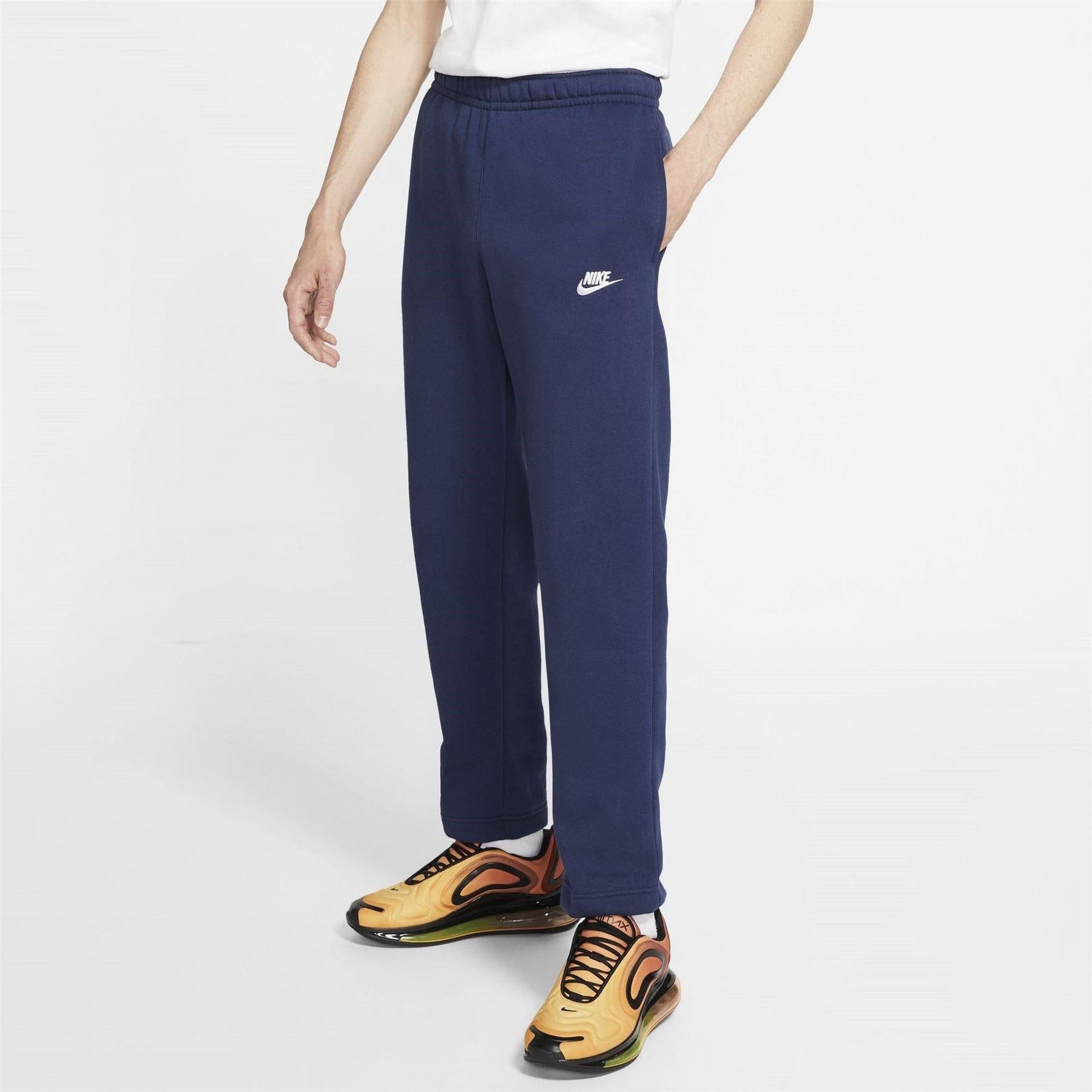 Navy - Side - Nike Mens Club Embroidered Logo Joggers