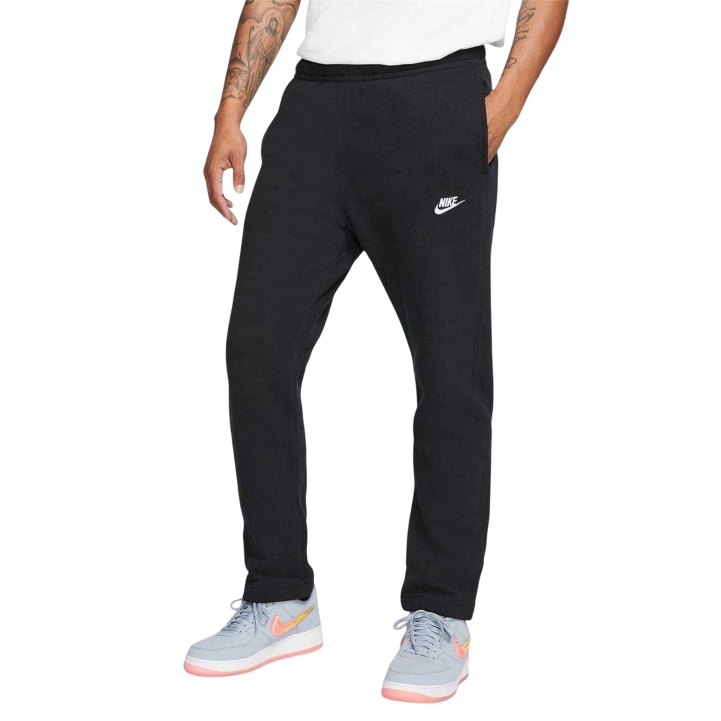 Black - Side - Nike Mens Club Embroidered Logo Joggers