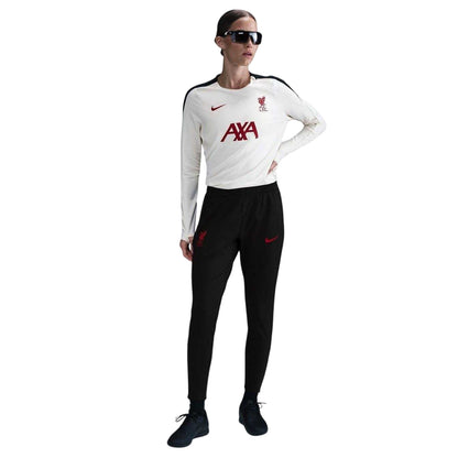 Black-Red - Side - Nike Womens-Ladies 2025-2026 Liverpool FC Dri-FIT Tracksuit Bottoms
