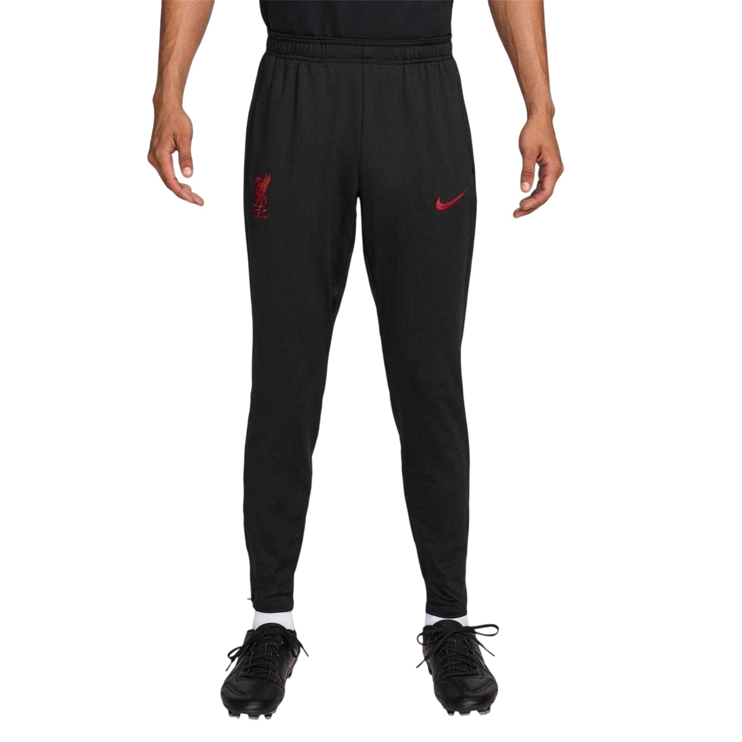 Black-Red - Front - Nike Womens-Ladies 2025-2026 Liverpool FC Dri-FIT Tracksuit Bottoms