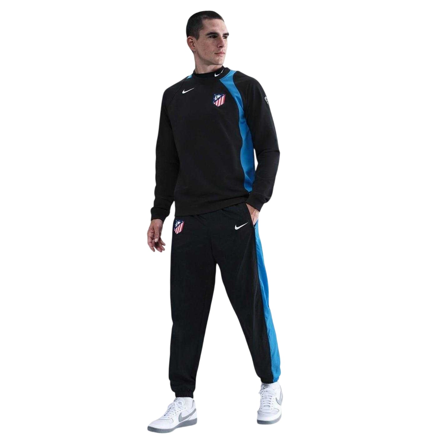 Black-Blue - Lifestyle - Nike Mens Atletico Madrid Mid Rise Tracksuit Bottoms
