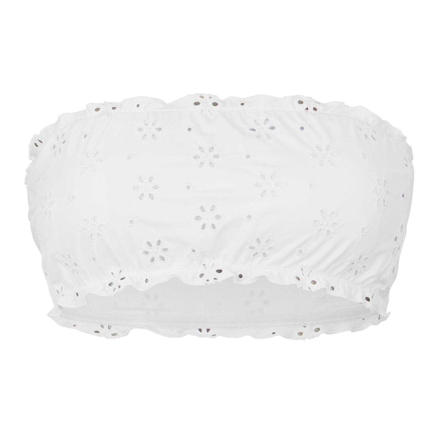 Sea Salt - Front - Jack Wills Womens-Ladies Broderie Bandeau Bikini Set
