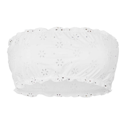 Sea Salt - Front - Jack Wills Womens-Ladies Broderie Bandeau Bikini Set