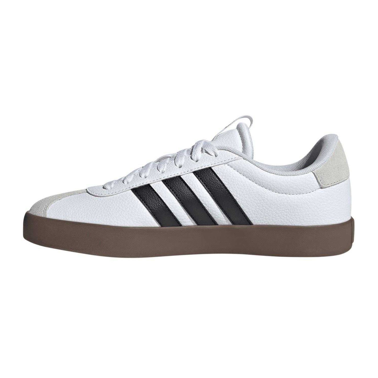 White-Black - Side - Adidas Mens VL Court 3.0 Flat Trainers