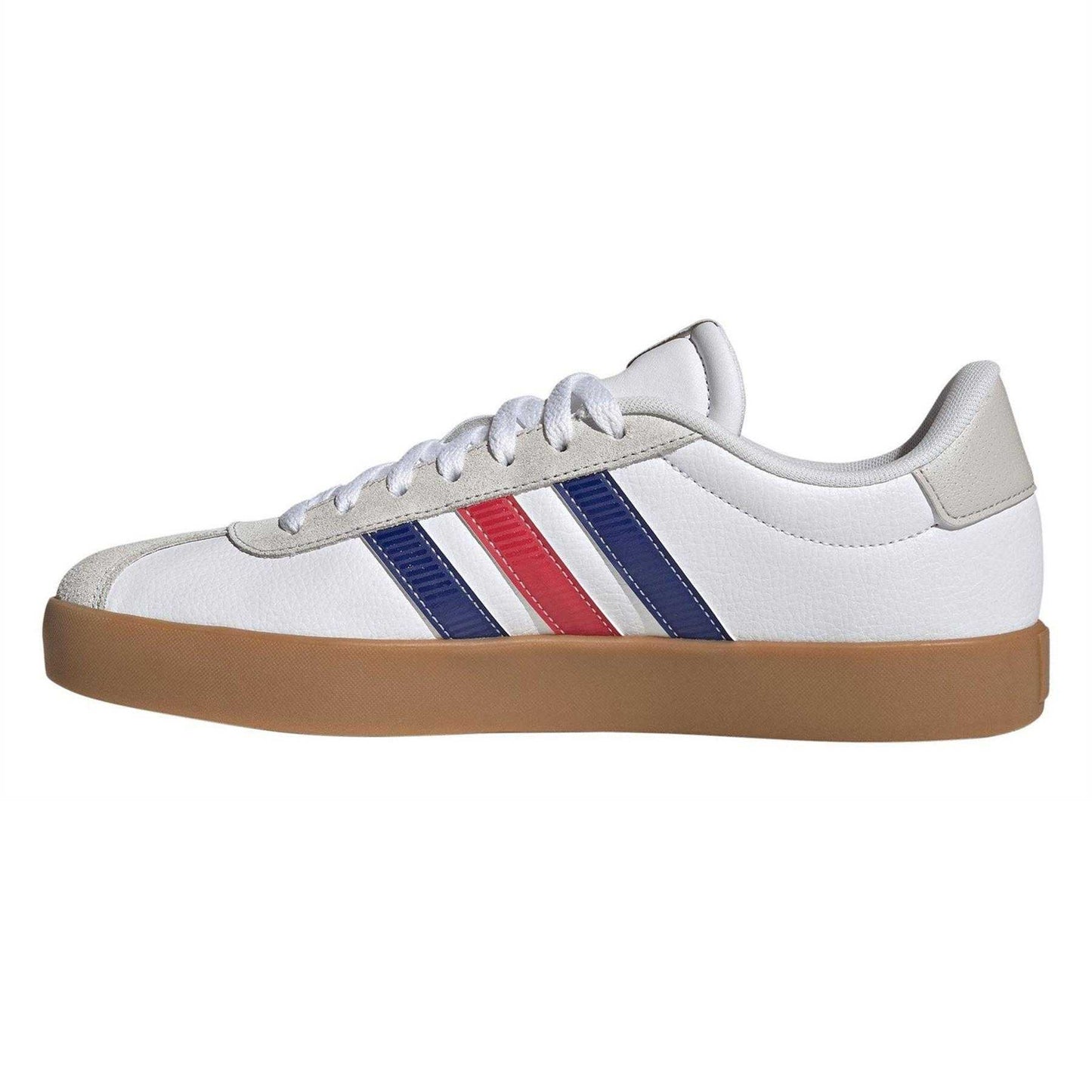 White-Blue-Red - Side - Adidas Mens VL Court 3.0 Flat Trainers