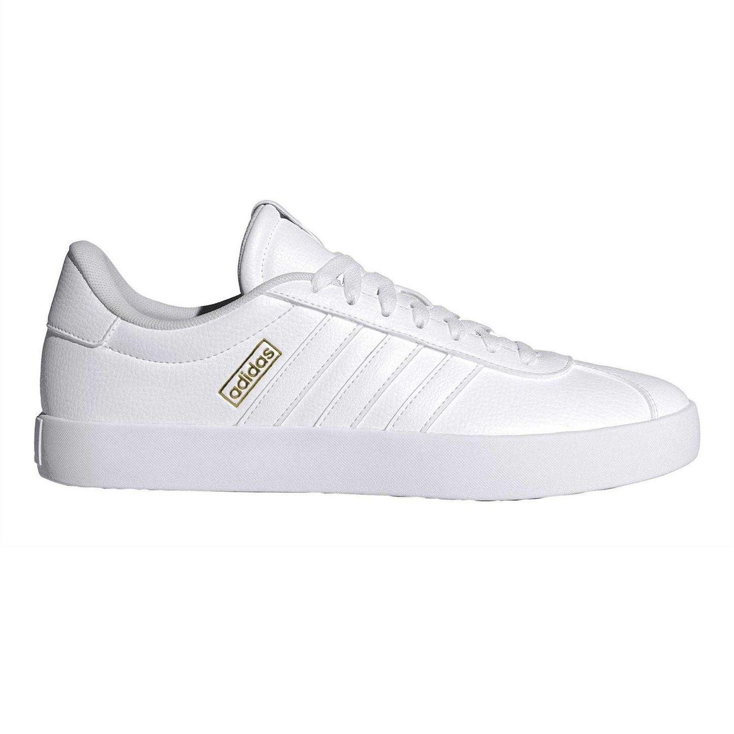 White-Gold - Front - Adidas Mens VL Court 3.0 Flat Trainers