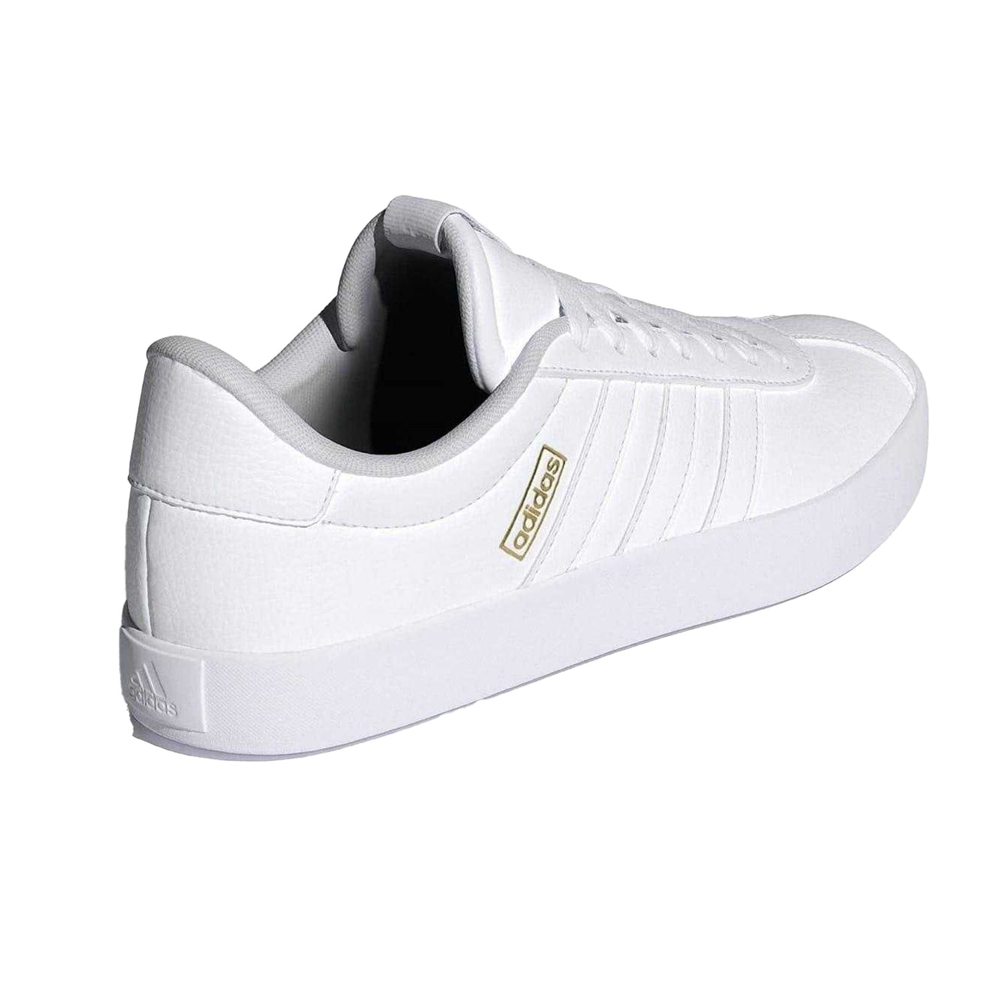 White-Gold - Back - Adidas Mens VL Court 3.0 Flat Trainers