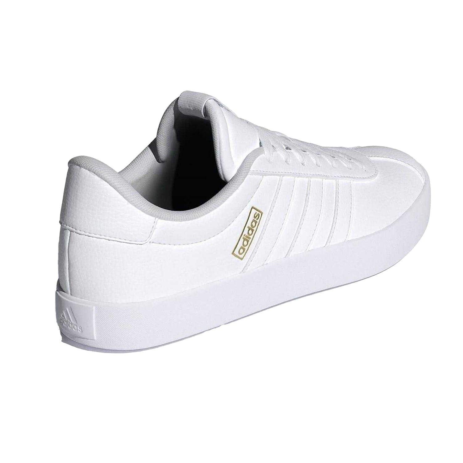White-Gold - Back - Adidas Mens VL Court 3.0 Flat Trainers