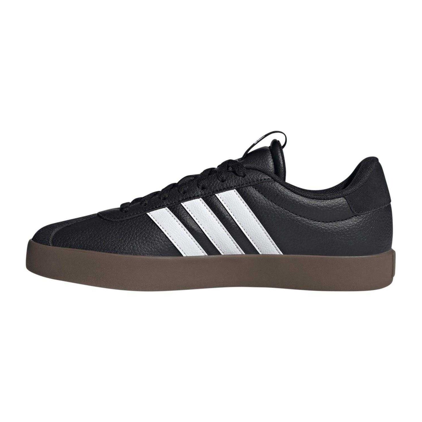 Black-White - Side - Adidas Mens VL Court 3.0 Flat Trainers