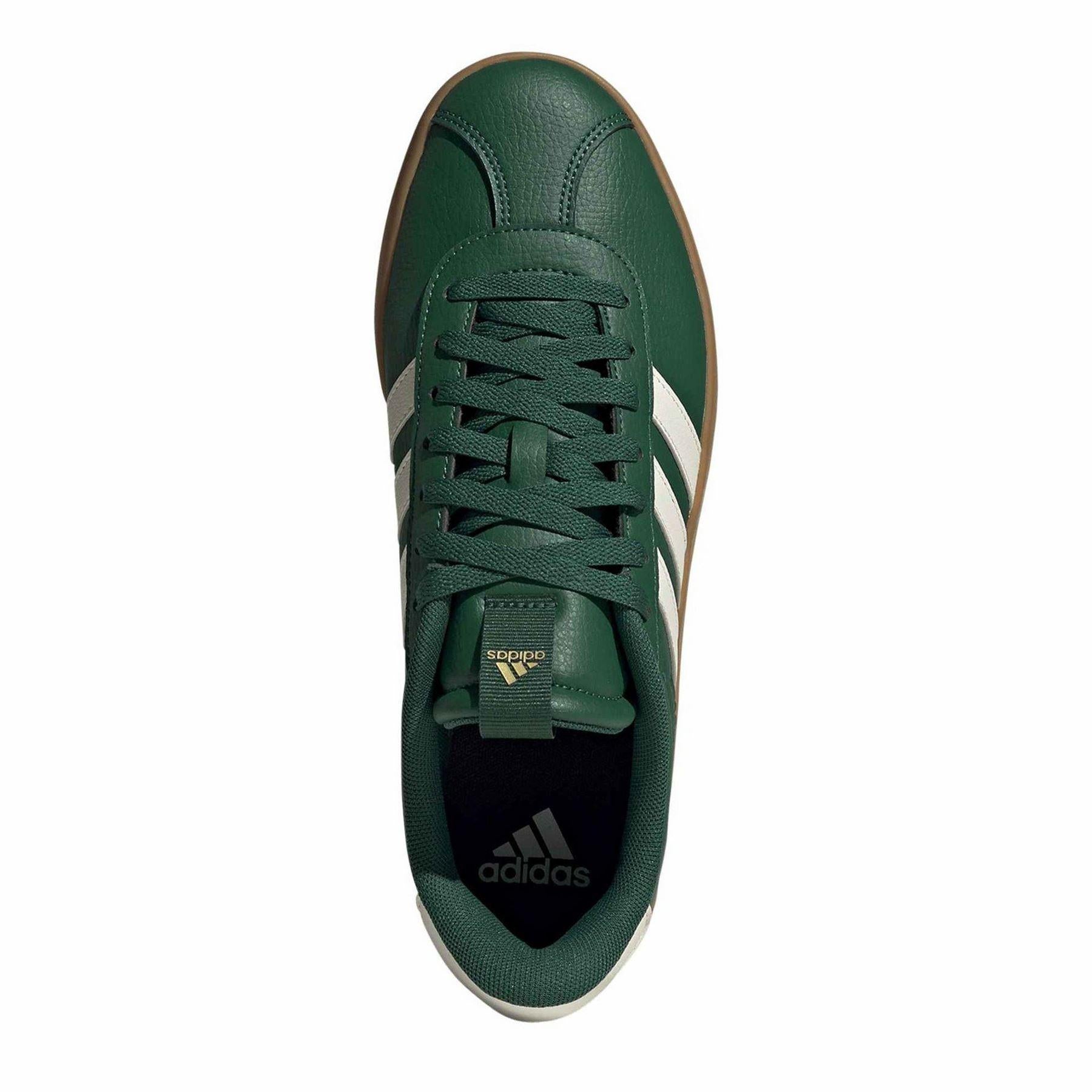 Green-White - Pack Shot - Adidas Mens VL Court 3.0 Flat Trainers