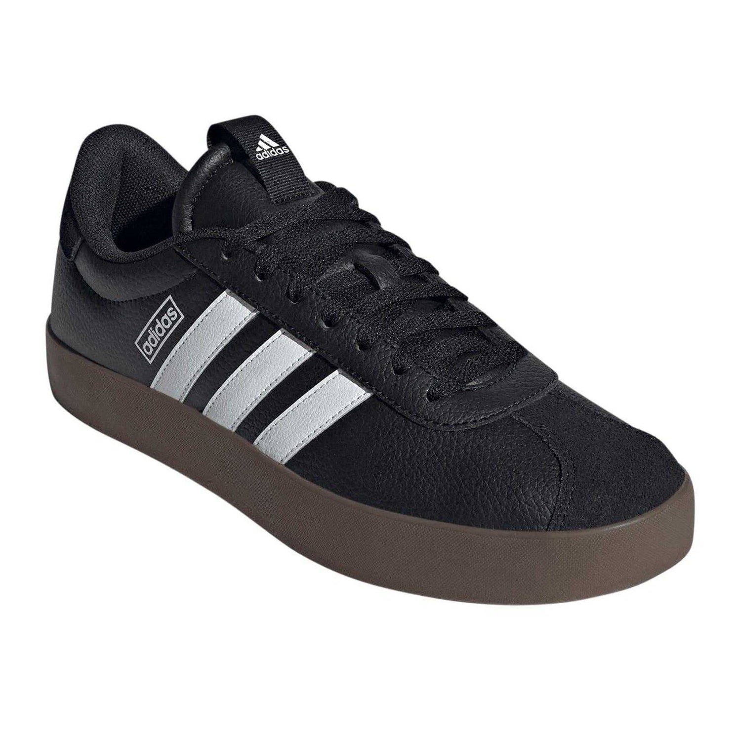 Black-White - Pack Shot - Adidas Mens VL Court 3.0 Flat Trainers