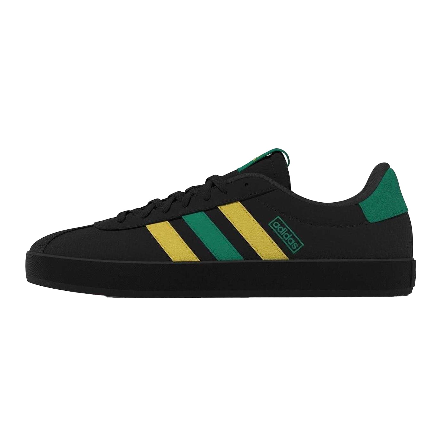 Black-Yellow - Back - Adidas Mens VL Court 3.0 Flat Trainers