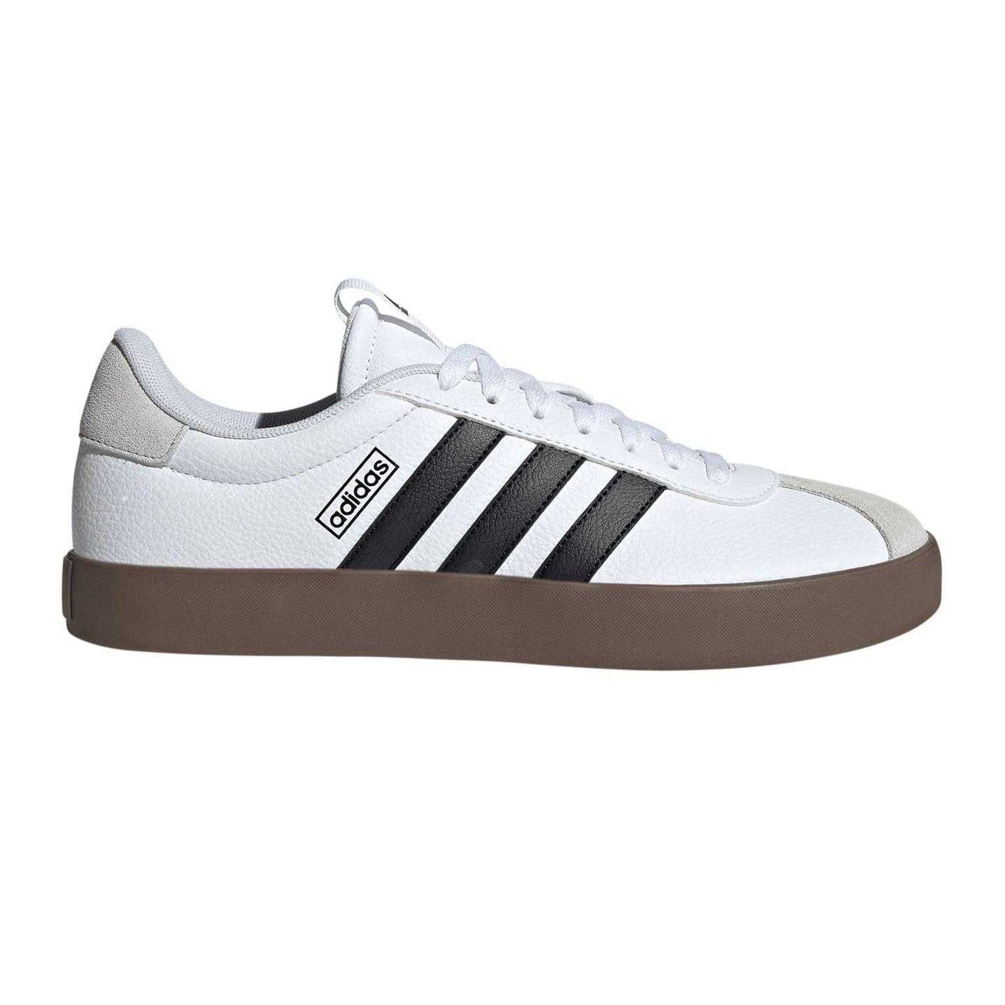 White-Black - Front - Adidas Mens VL Court 3.0 Flat Trainers