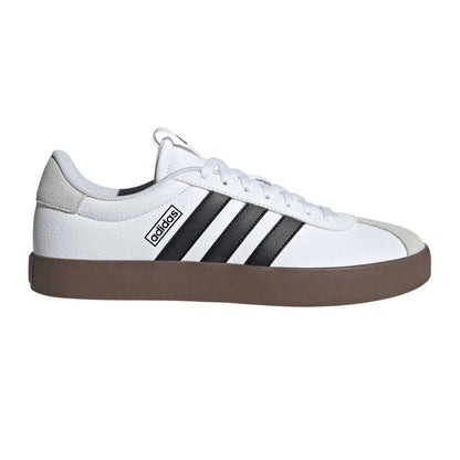 White-Black - Front - Adidas Mens VL Court 3.0 Flat Trainers
