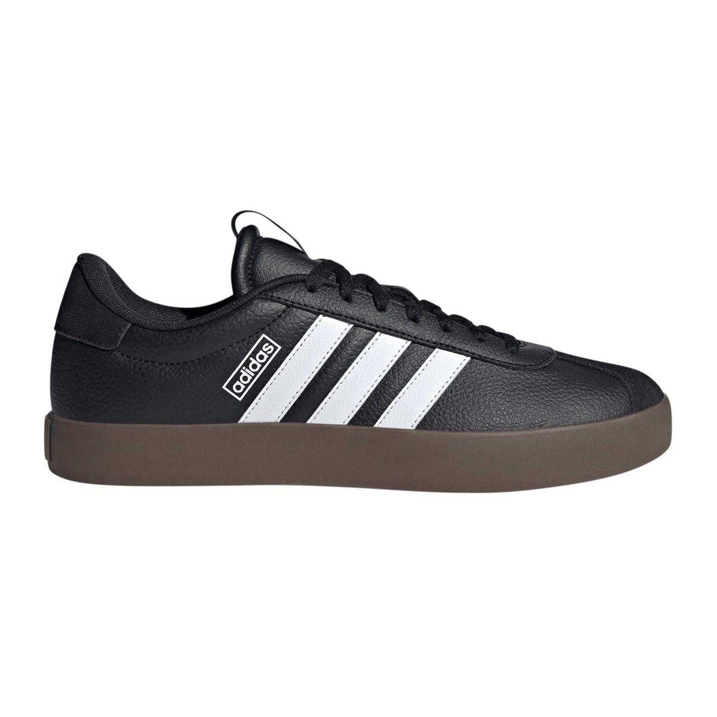 Black-White - Front - Adidas Mens VL Court 3.0 Flat Trainers