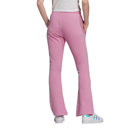 Pink - Back - Adidas Womens-Ladies Rhinestone Regular Tracksuit Bottoms