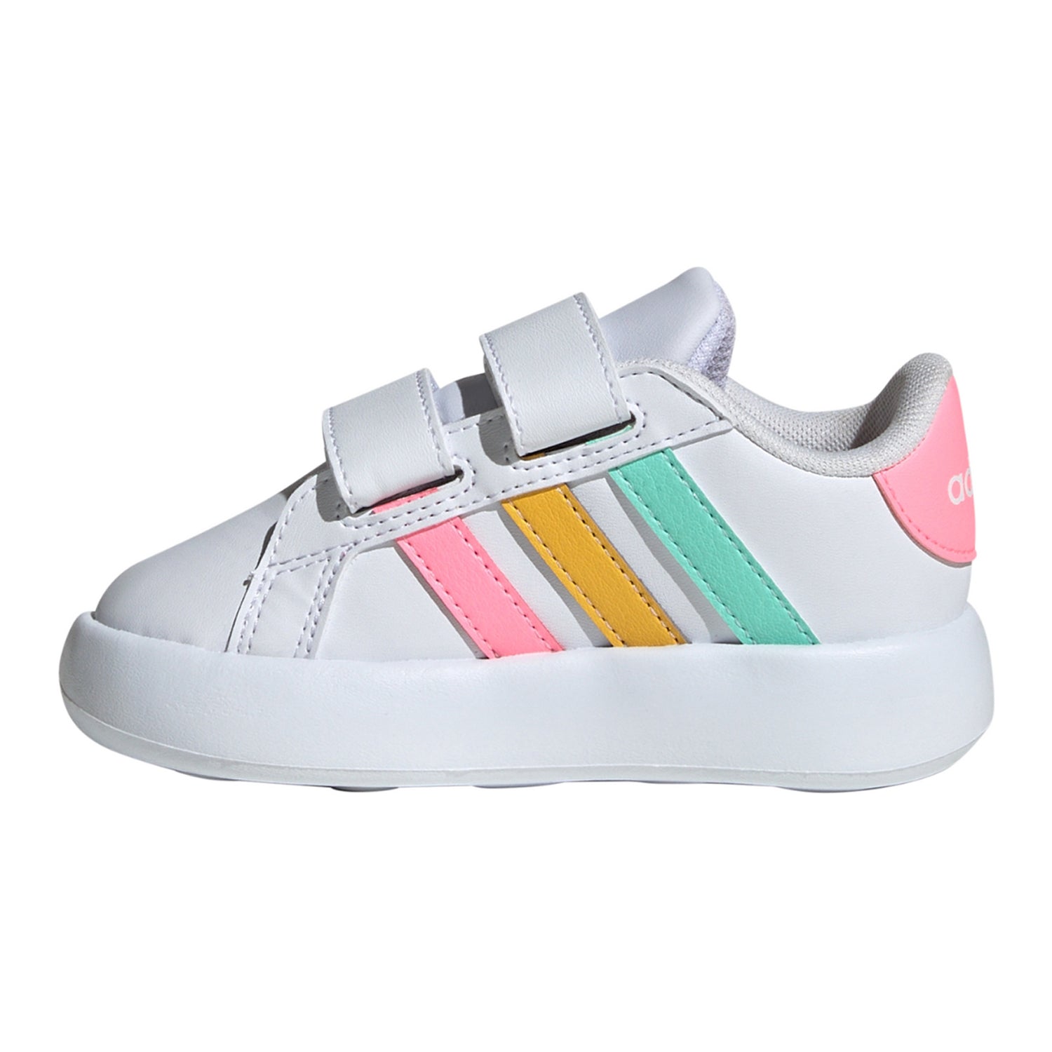 White - Side - Adidas Baby Grand Court 2.0 Shoes