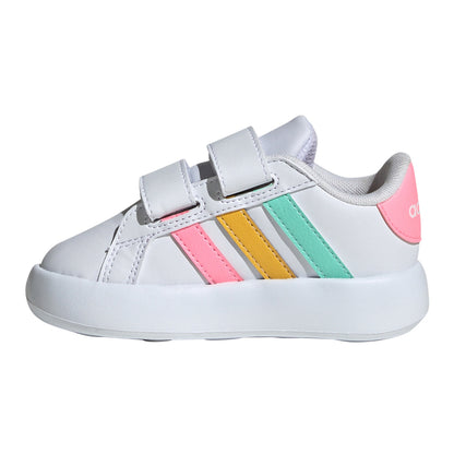 White - Side - Adidas Baby Grand Court 2.0 Shoes
