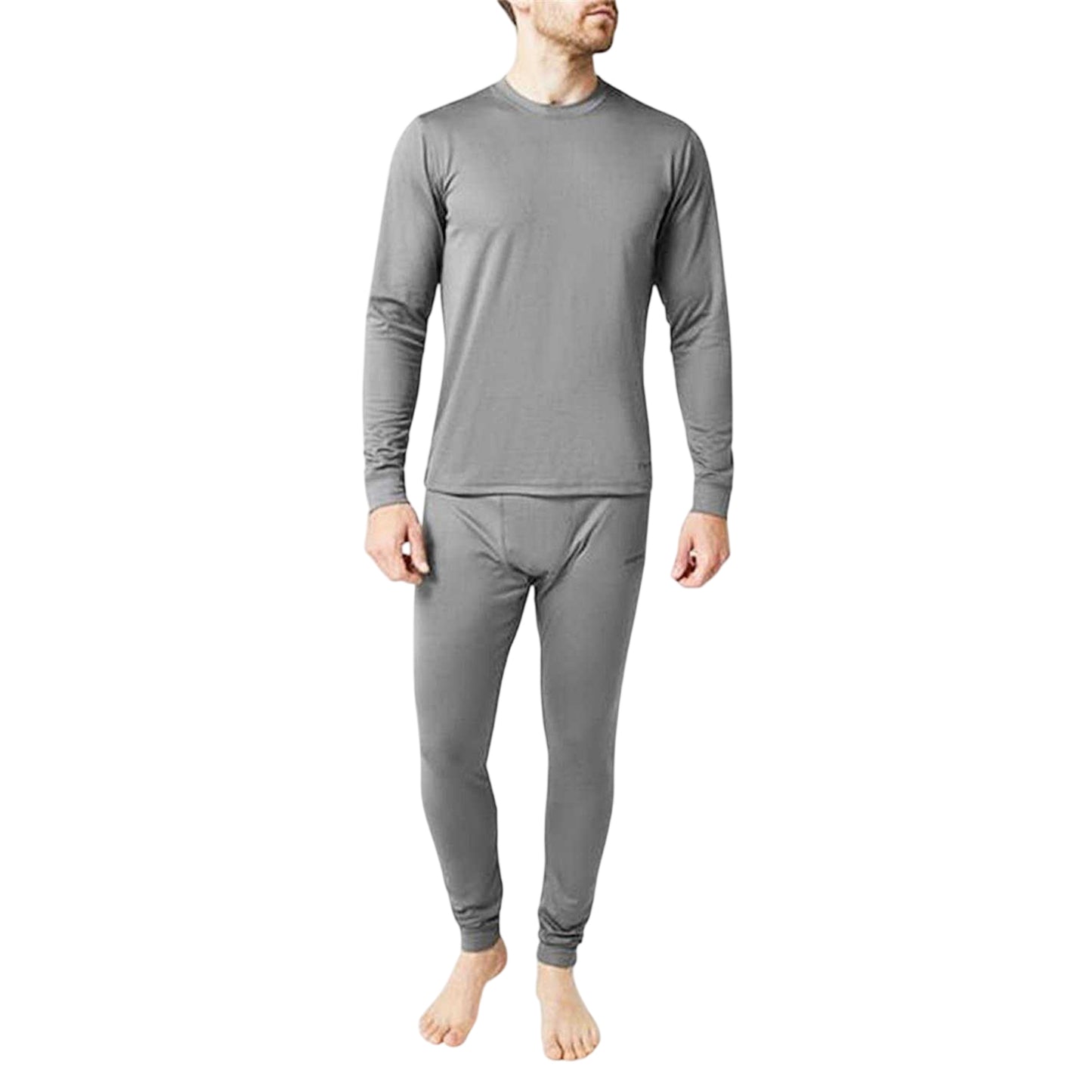 Grey - Lifestyle - Campri Mens Plain Thermal Bottoms