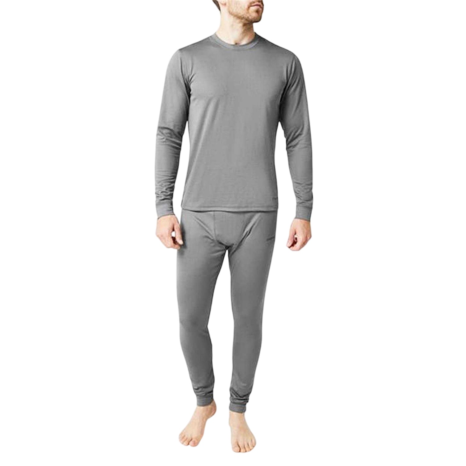 Grey - Lifestyle - Campri Mens Plain Thermal Bottoms