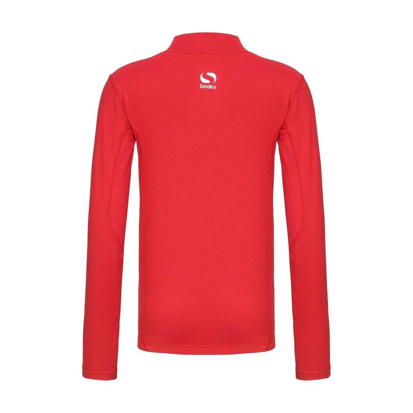 Red - Back - Sondico Childrens-Kids Mock Neck Base Layer Top