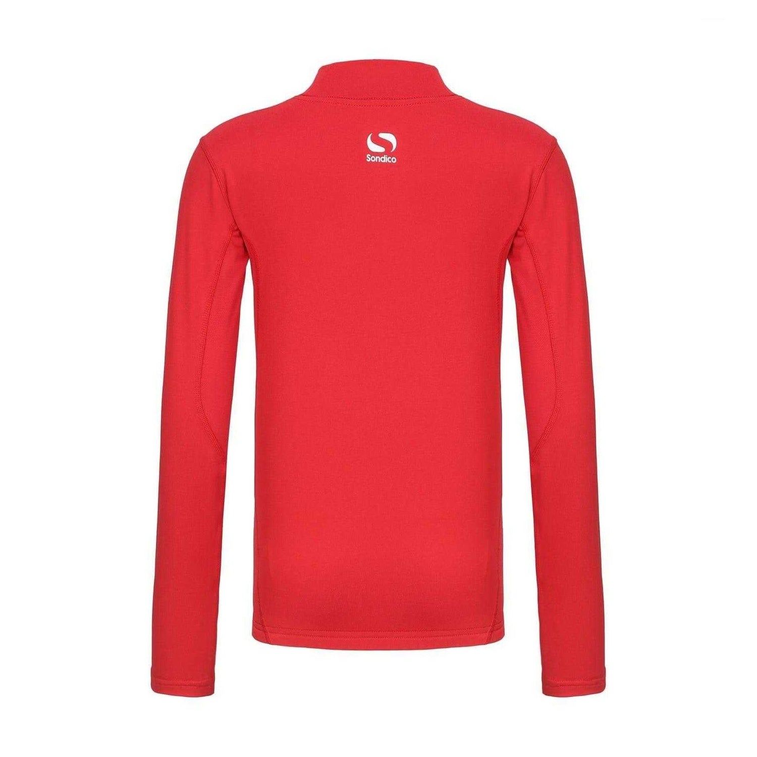 Red - Back - Sondico Childrens-Kids Mock Neck Base Layer Top