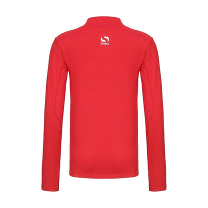 Red - Back - Sondico Childrens-Kids Mock Neck Base Layer Top