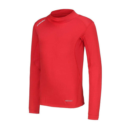 Red - Side - Sondico Childrens-Kids Mock Neck Base Layer Top