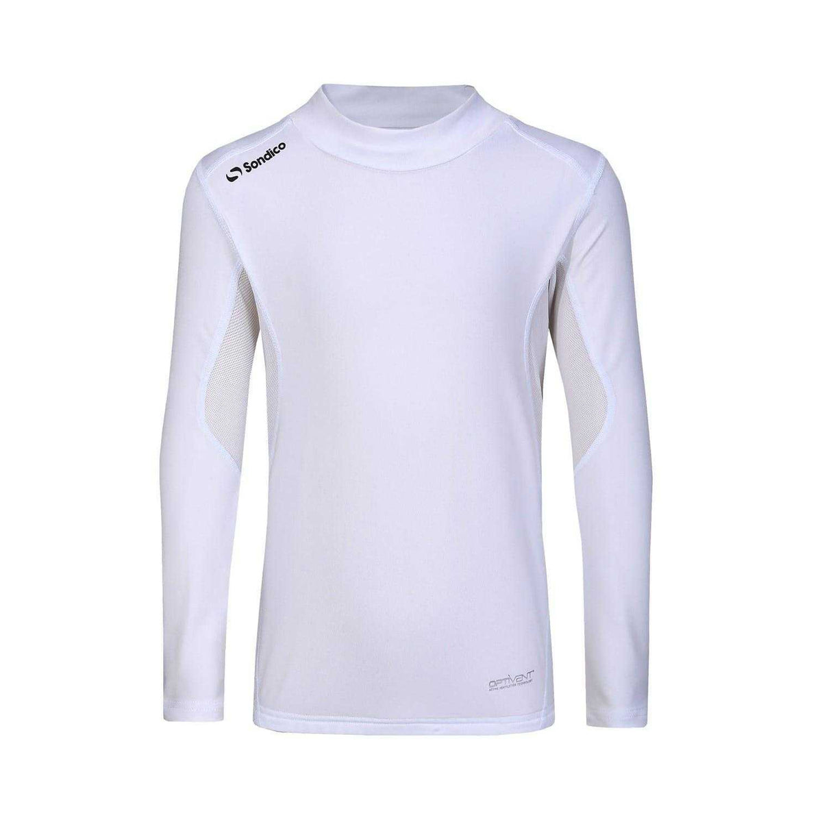 White - Front - Sondico Childrens-Kids Mock Neck Base Layer Top