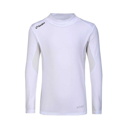 White - Front - Sondico Childrens-Kids Mock Neck Base Layer Top