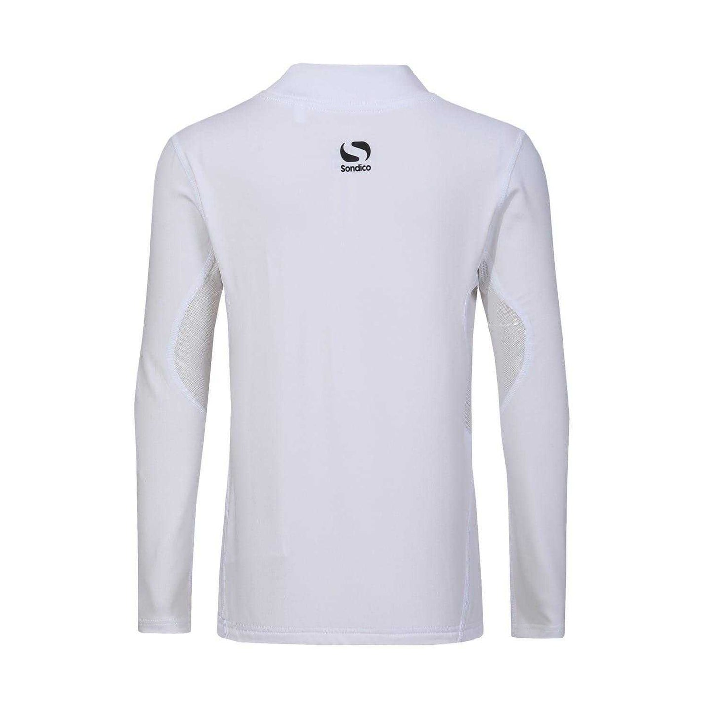 White - Back - Sondico Childrens-Kids Mock Neck Base Layer Top