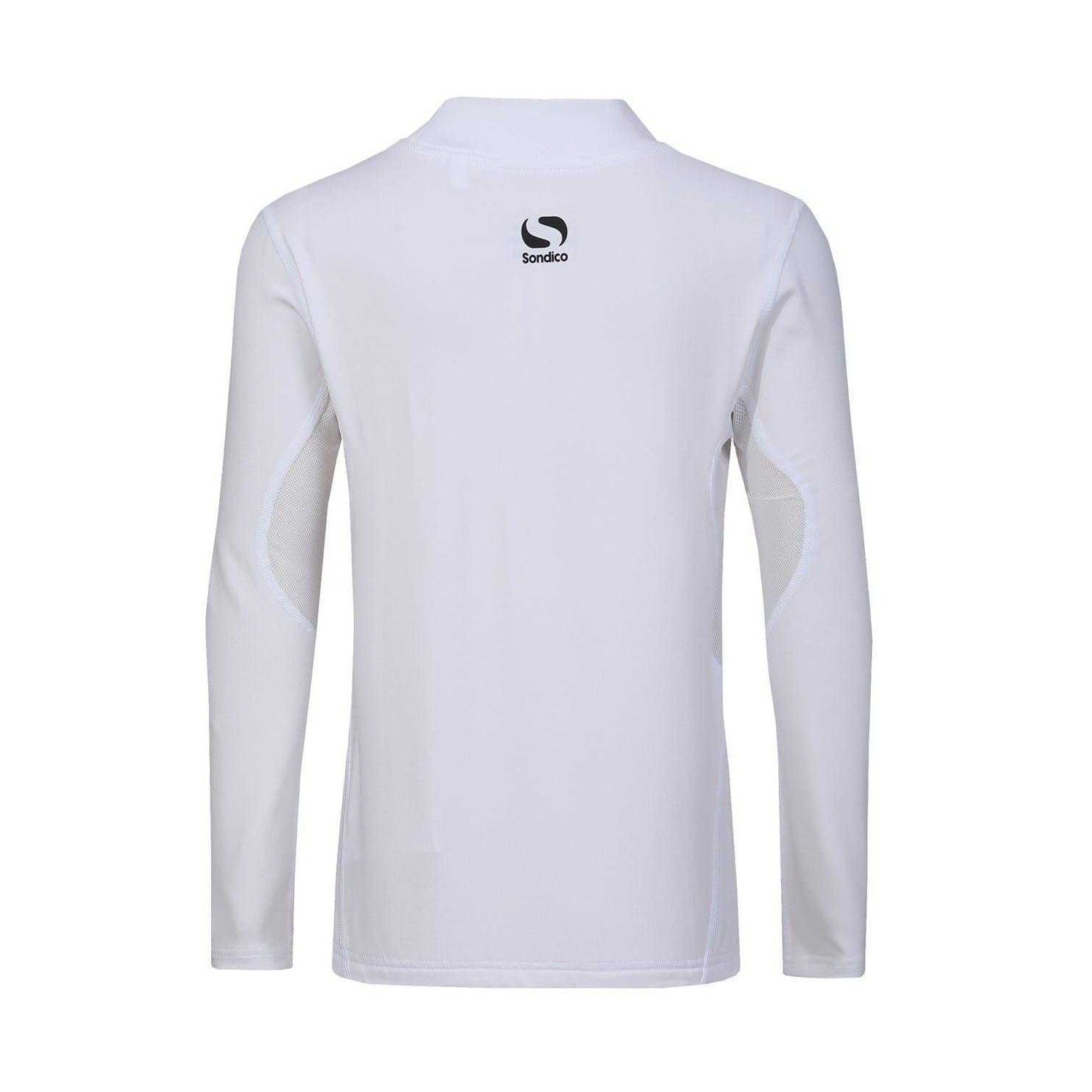 White - Back - Sondico Childrens-Kids Mock Neck Base Layer Top
