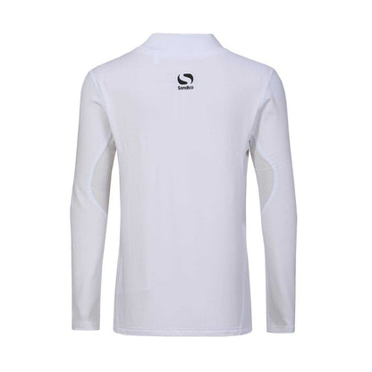 White - Back - Sondico Childrens-Kids Mock Neck Base Layer Top
