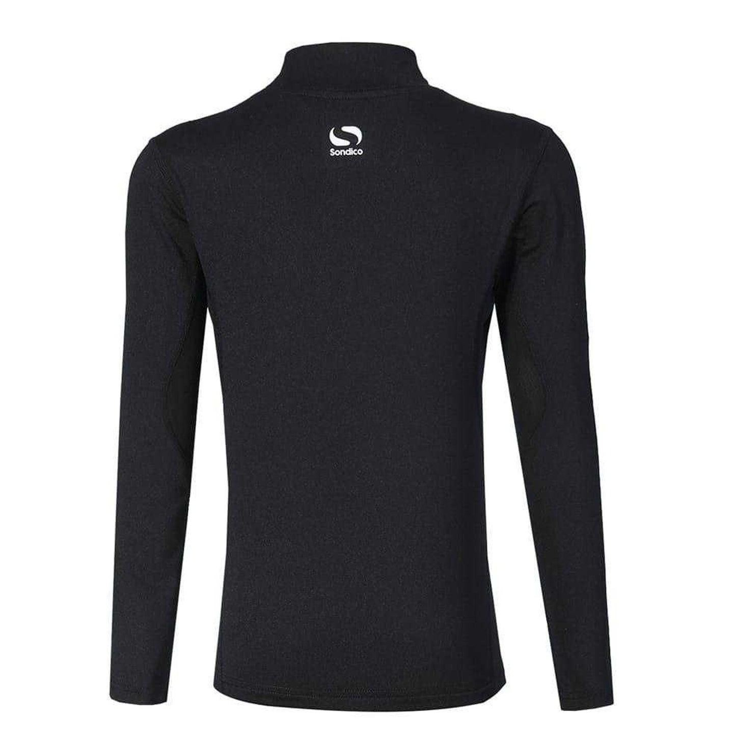 Black - Back - Sondico Childrens-Kids Mock Neck Base Layer Top