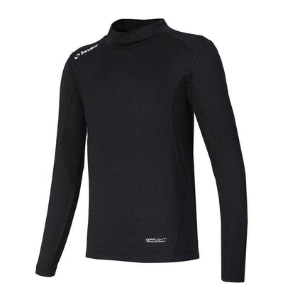 Black - Side - Sondico Childrens-Kids Mock Neck Base Layer Top