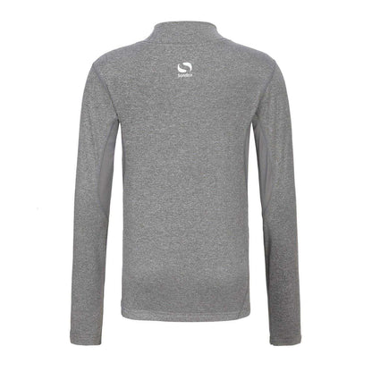 Grey - Back - Sondico Childrens-Kids Mock Neck Base Layer Top
