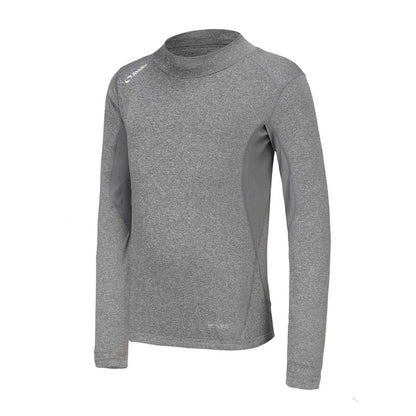 Grey - Side - Sondico Childrens-Kids Mock Neck Base Layer Top