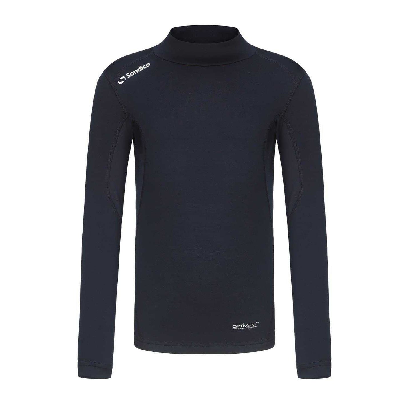 Navy - Front - Sondico Childrens-Kids Mock Neck Base Layer Top