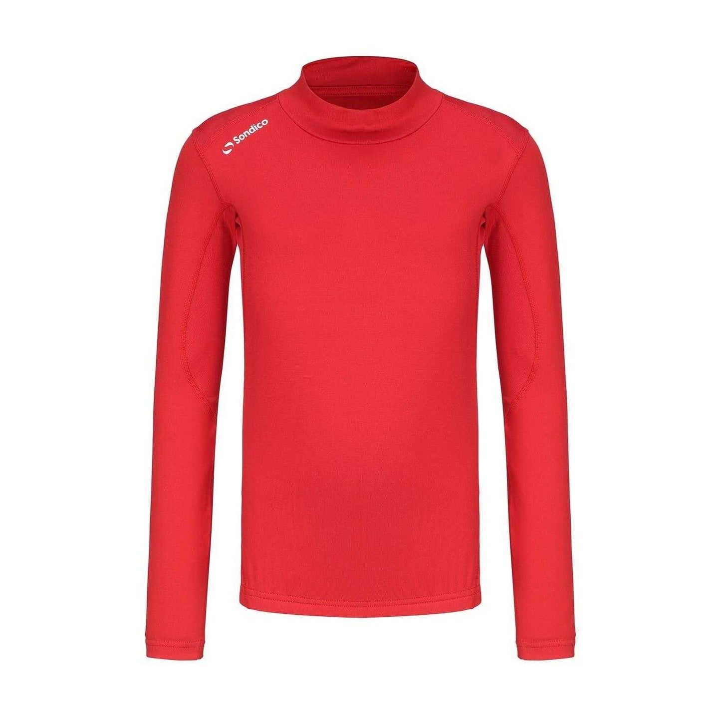 Red - Front - Sondico Childrens-Kids Mock Neck Base Layer Top