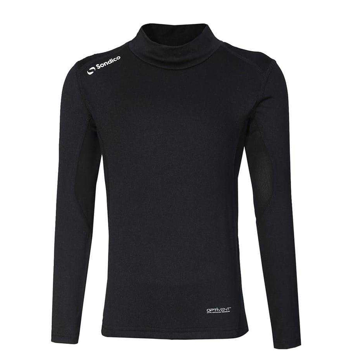 Black - Front - Sondico Childrens-Kids Mock Neck Base Layer Top