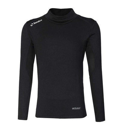 Black - Front - Sondico Childrens-Kids Mock Neck Base Layer Top