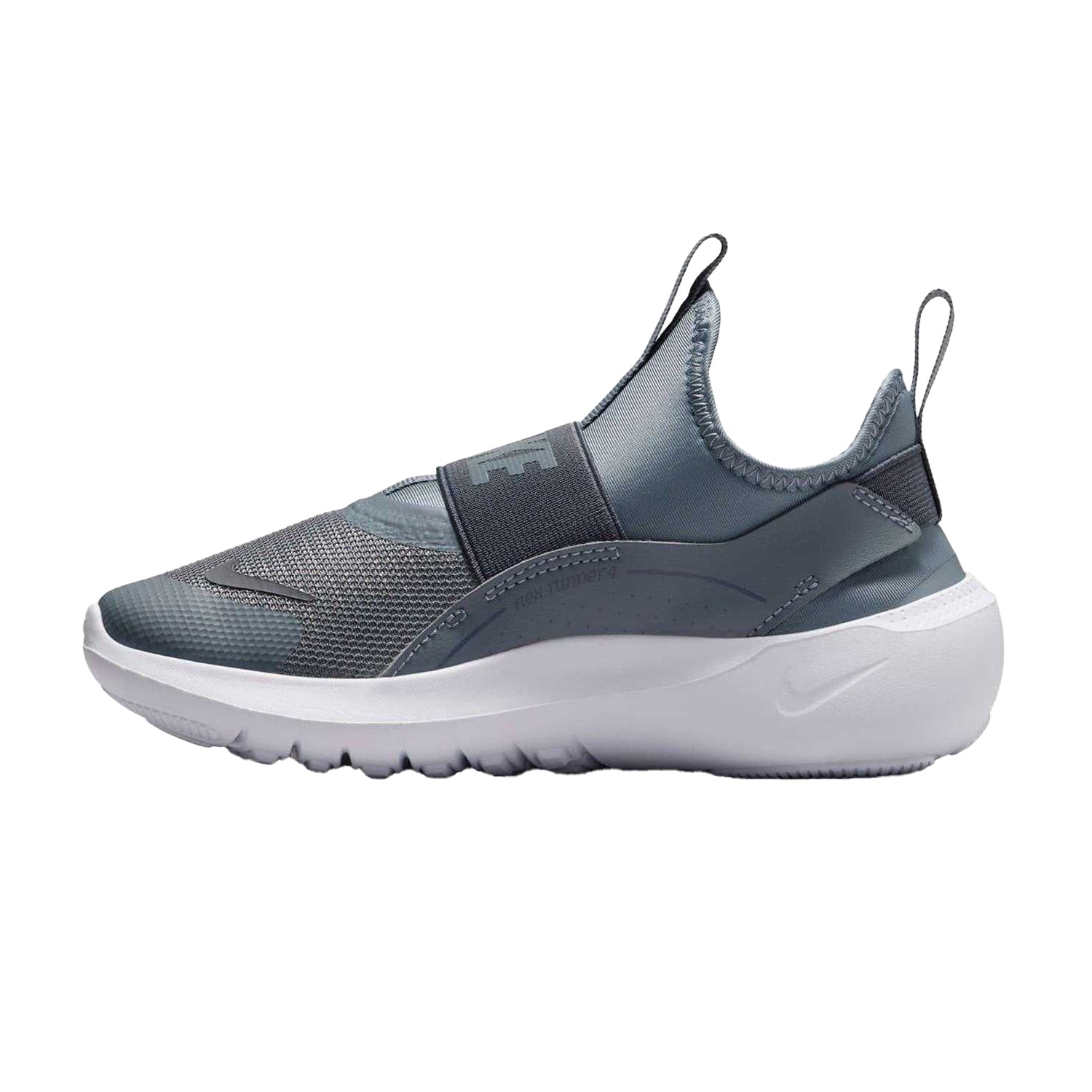 Grey-White - Side - Nike Childrens-Kids Flex Runner 4 Trainers
