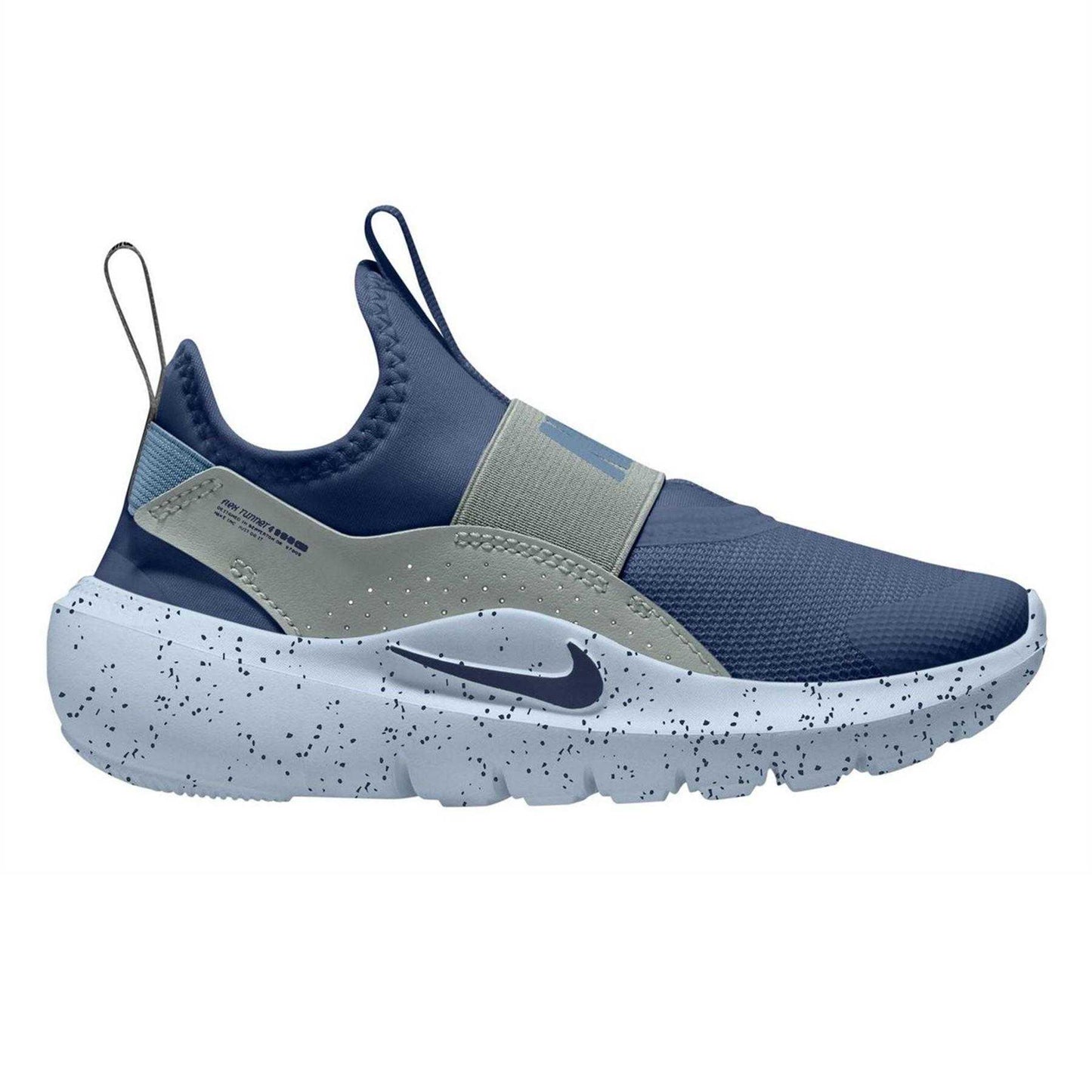 Navy-Grey - Front - Nike Childrens-Kids Flex Runner 4 Trainers