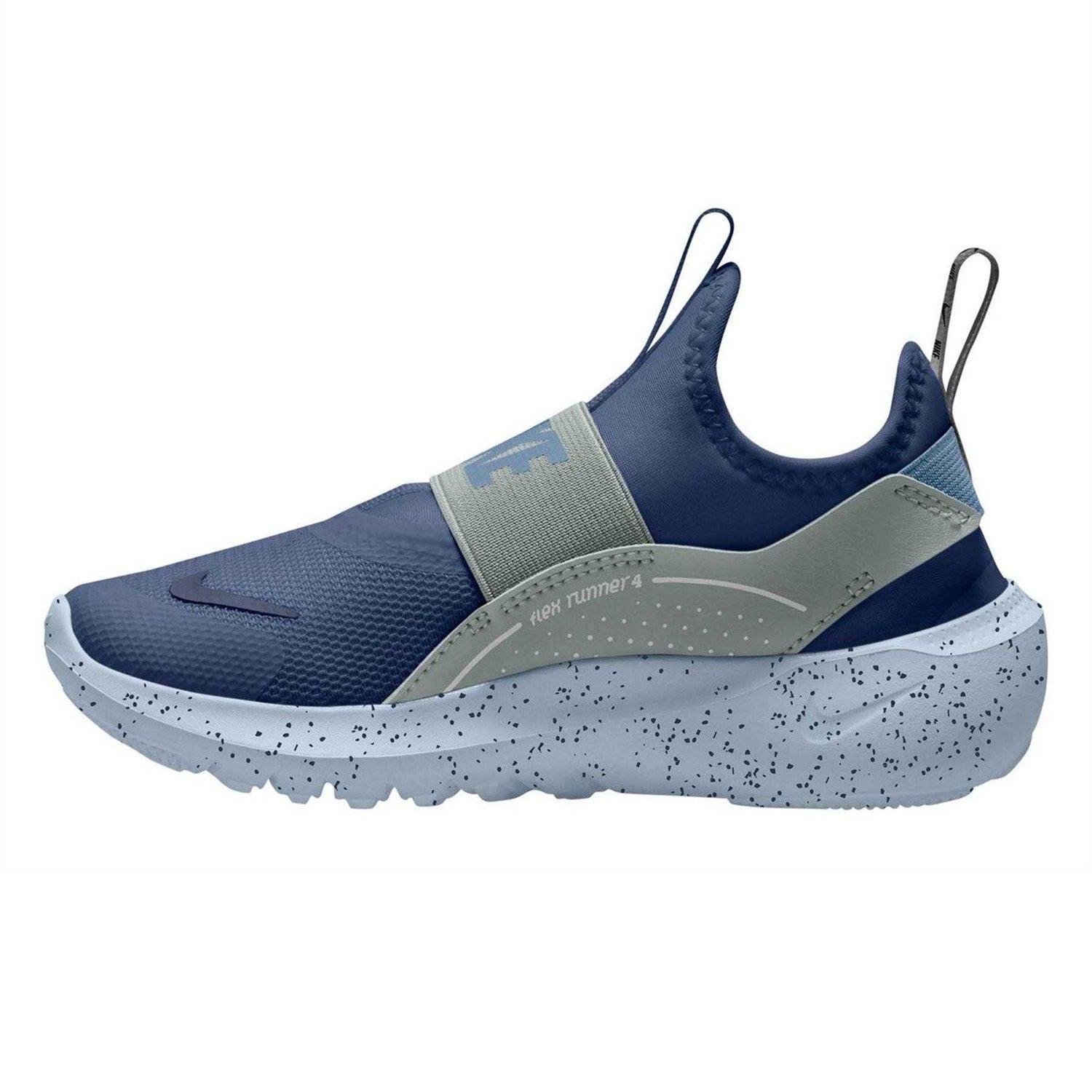 Navy-Grey - Back - Nike Childrens-Kids Flex Runner 4 Trainers